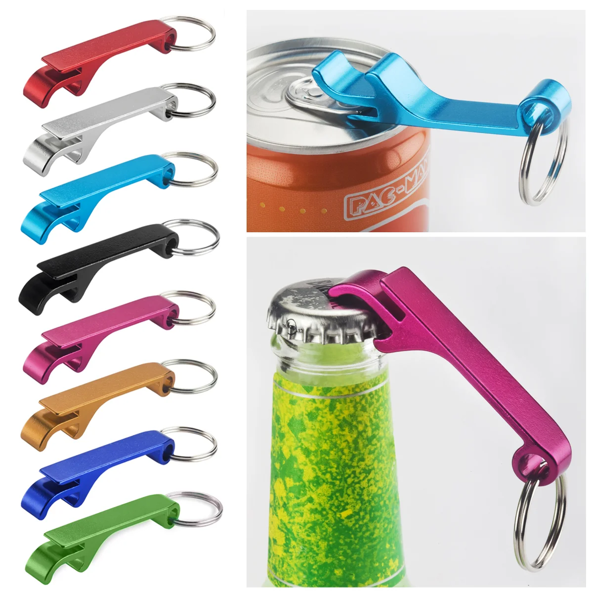 מחזיק מפתחות קליק  מאלומיניום עם פותחן